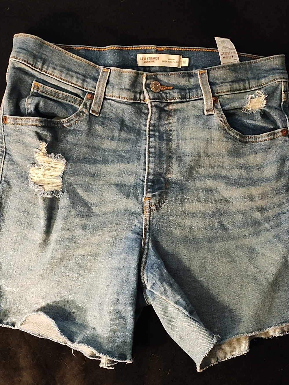 Levi's Women's Light Blue Distressed Denim Cutoff Shorts